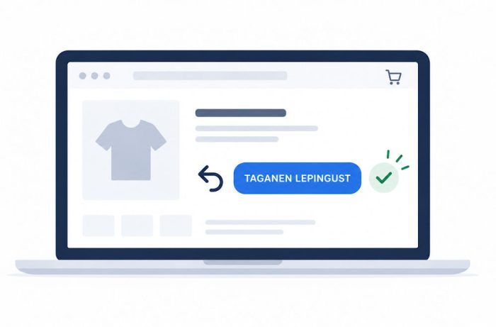 Taganemisnupp WooCommerce’i e-poele Taganemisnupp WordPressi ja WooCommerce’i e-poes
